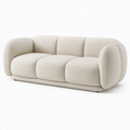Canapé 3 places 225 cm en tissu écru - assise rembourrée style contemporain