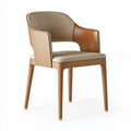 Fauteuil 58 x 60 x 80 cm en bois naturel beige et marron avec accoudoirs style contemporain