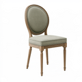 Chaise de salle à manger 50 x 56 x 98 cm en bois marron et tissu vert olive style classique