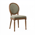 Chaise de salle à manger 48 x 55 x 95 cm en bois brun et tissu vert style classique